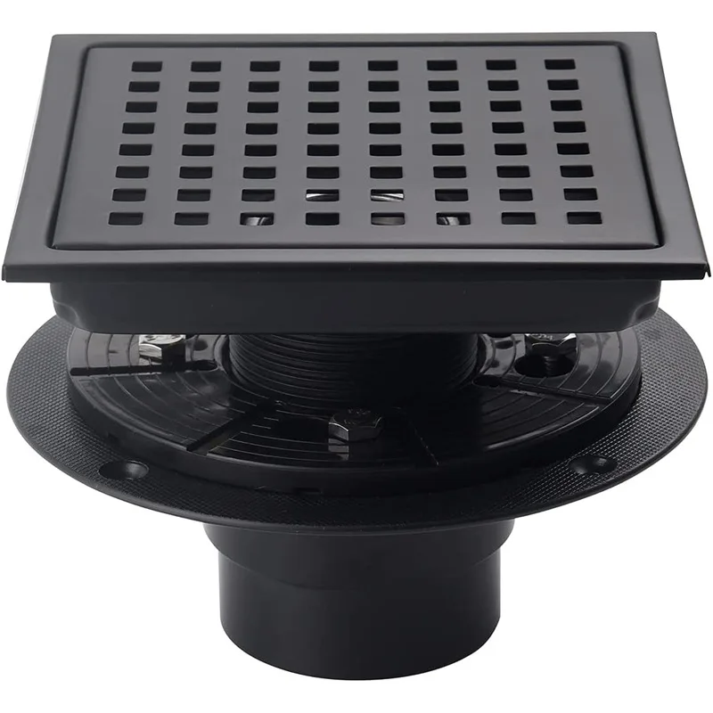 Pexmax 6inch Floor Drain Matte Black Anti Odor Backflow Bathroom Floor Linear Drain Shower Drain