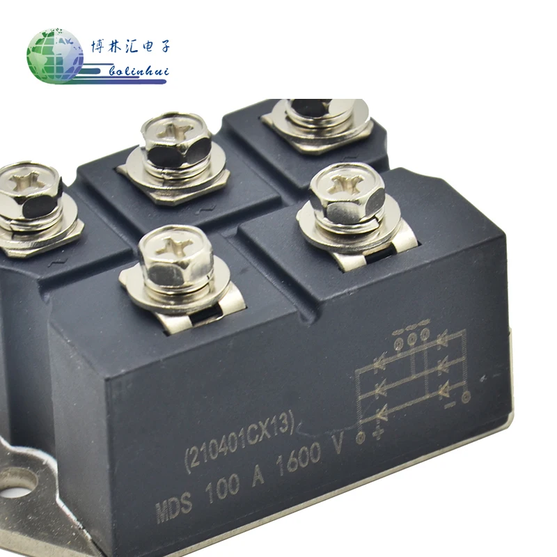 Metal shell three-phase diode bridge control rectifier MDS100-16(M17)  Rectifier bridge