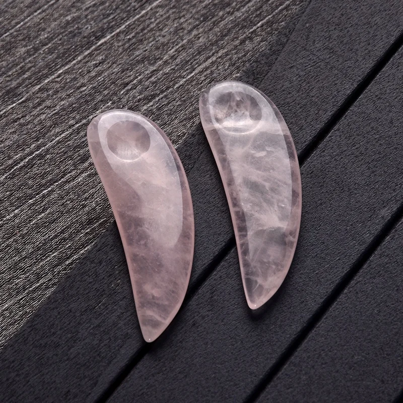 Hot Selling Natural Quartz Guasha Spoon Personal Care Eye Cream Spoon Jade Facial Mini Cosmetic Spatula