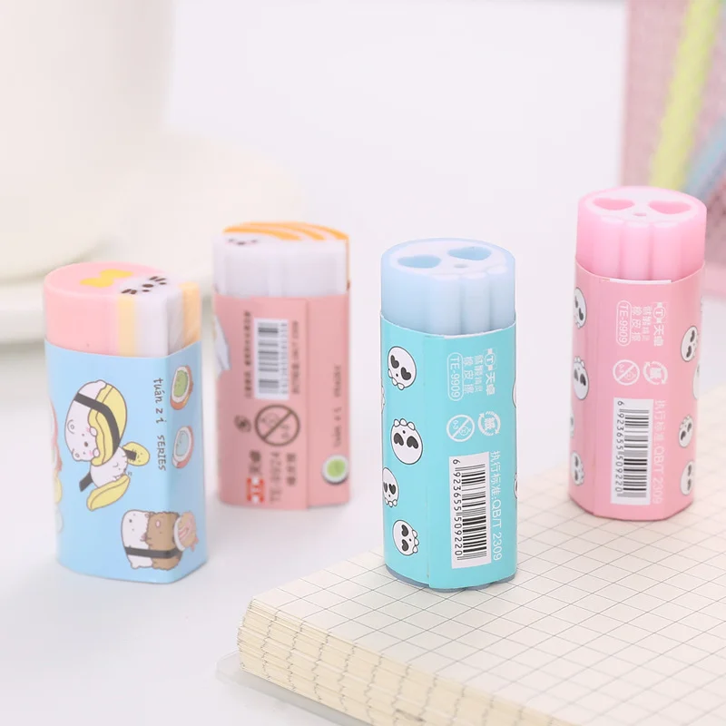 
TOPSTHINK Wholesale Custom Kawaii Soft Colorful Cute Pencil Rubber Erasers Used for Student Stationery 