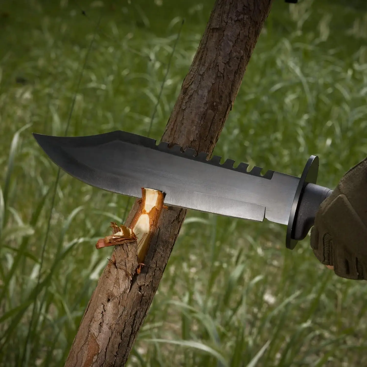 Peaktop  Survival Hunting Knife with Sheath, 15-inch Fixed Blade Tactical Bowie Knife