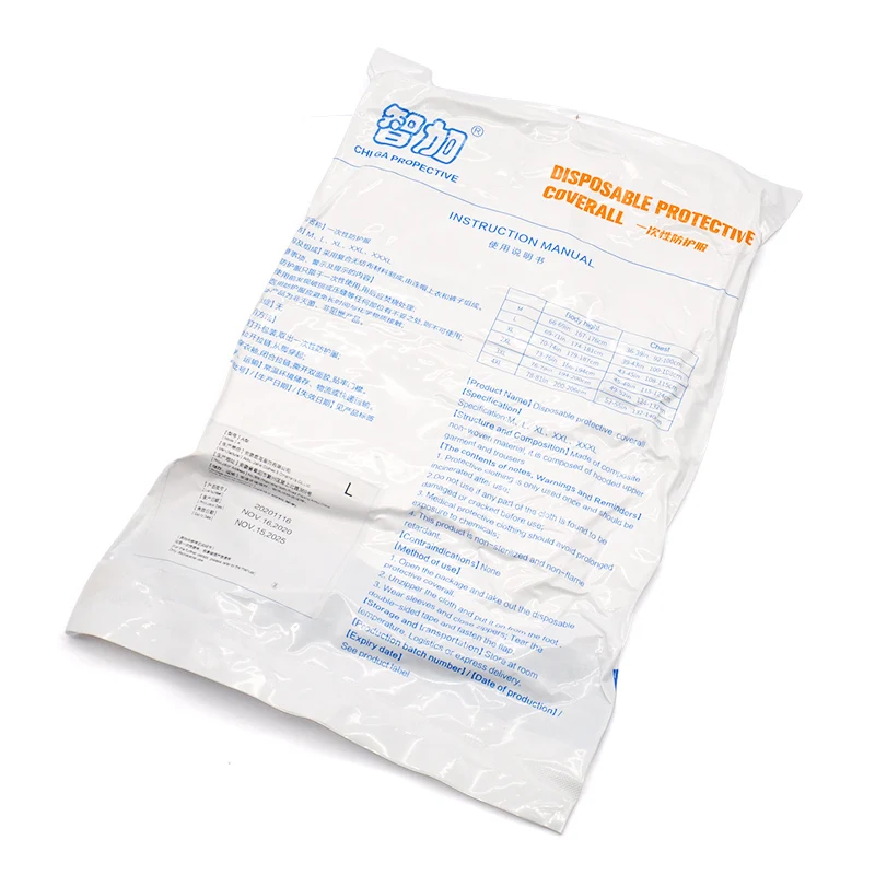 Type 5 6 PPE non woven protective coverall full body protection jumpsuit disposable protective coverall with hood and boot