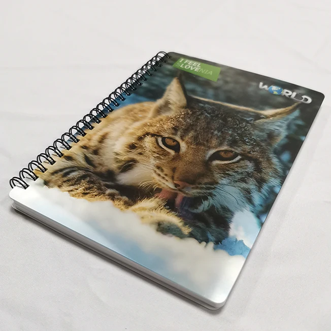
3D Lenticular Wild Cat Cover A5 Notebook Black Wire 3D Spiral Notebook 