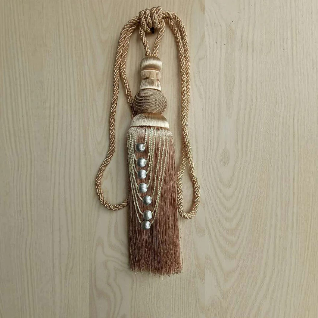 
Hangzhou jiayuan textile wooden tassel tieback with mini tieback for curtin decoration 