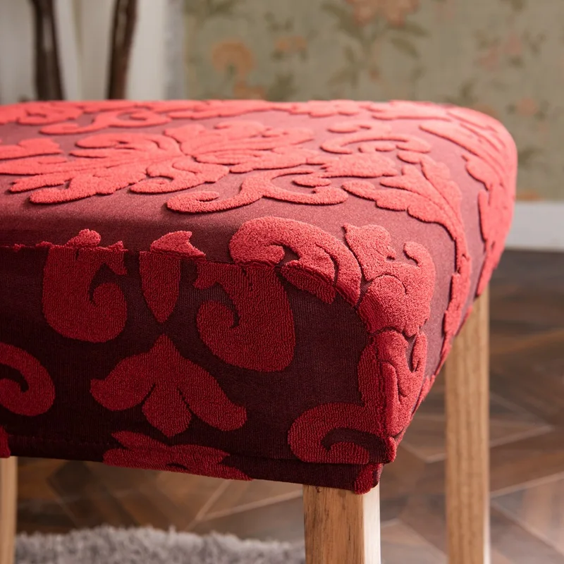 Hot Selling Luxury Pattern Jacquard Elastic Chair Cover Set 6pcs 8pcs Customized Dining Chair Cover