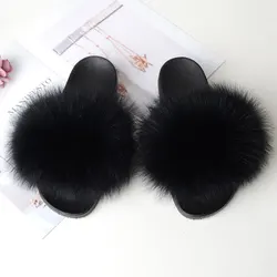 Kid Real Sandal Child Fox Fur Slipper