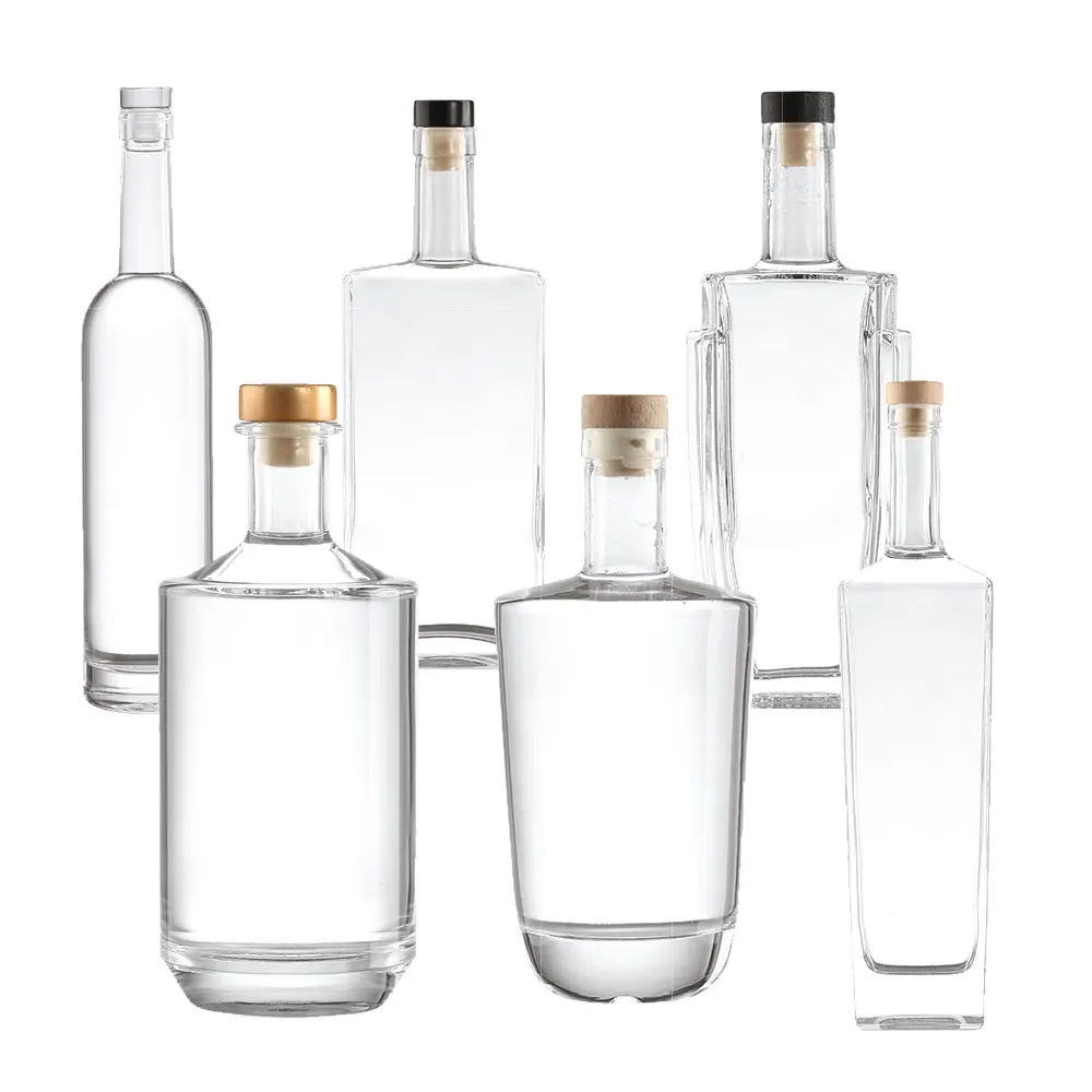 Xingda Customized Clear Glass Whiskey Bottle Cork Spirits Glass Bottles for Wine Vodka Glass Bottle Supplier