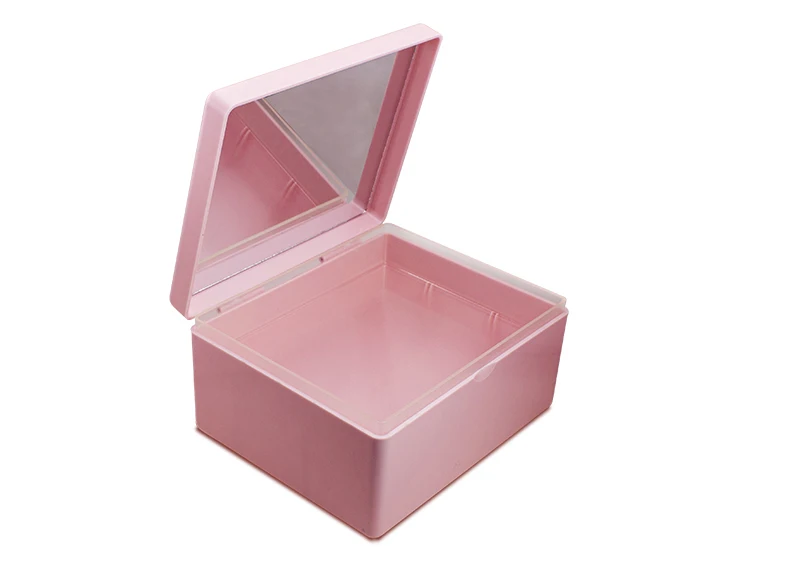 Newly designed hot-selling color cosmetics large storage box with mirror storage contact lens case cosmetics