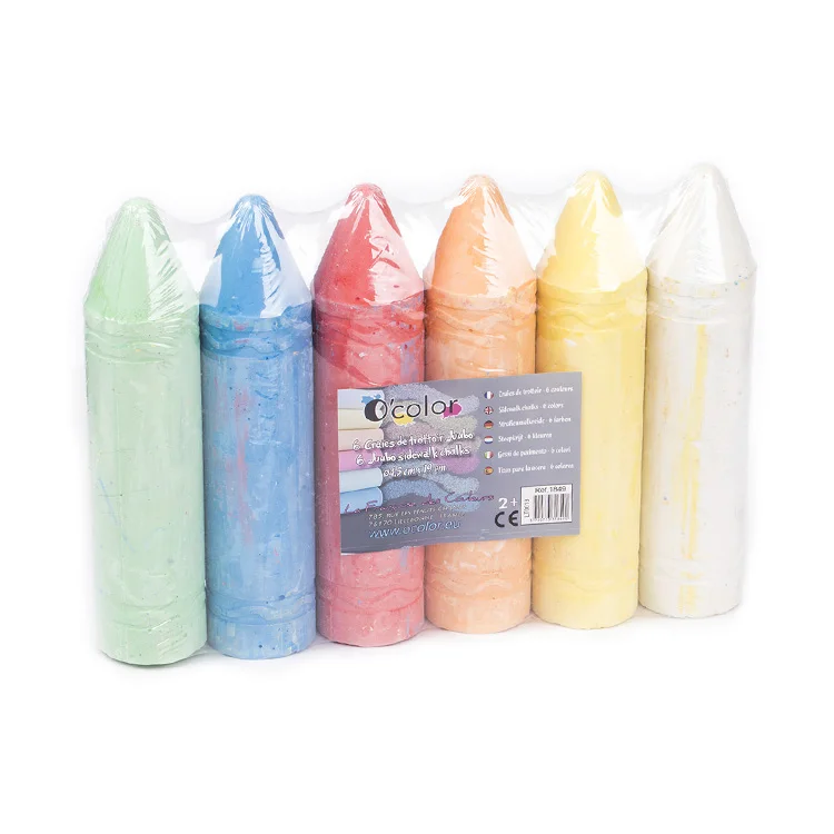 Custom Outdoor Washable Non-toxic Eco-friendly super Jumbo Colors Dustless Sidewalk Chalk jumbo white chalk for kids