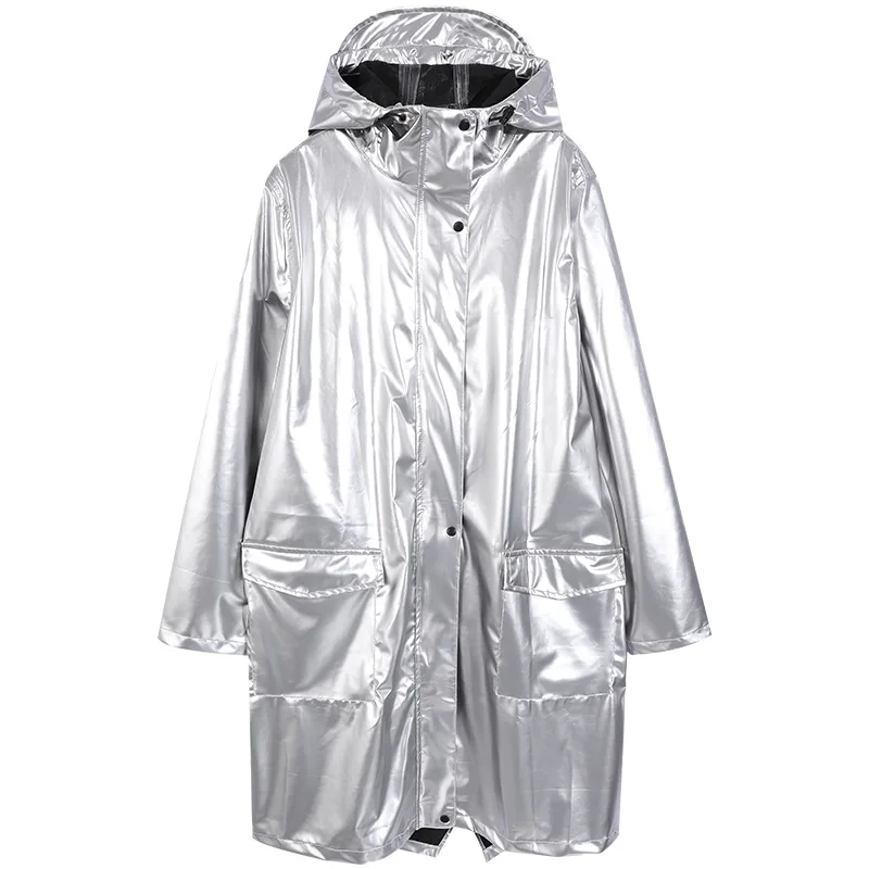 Adult fashion raincoat high-grade soft leather PU leather raincoat against rainstorm