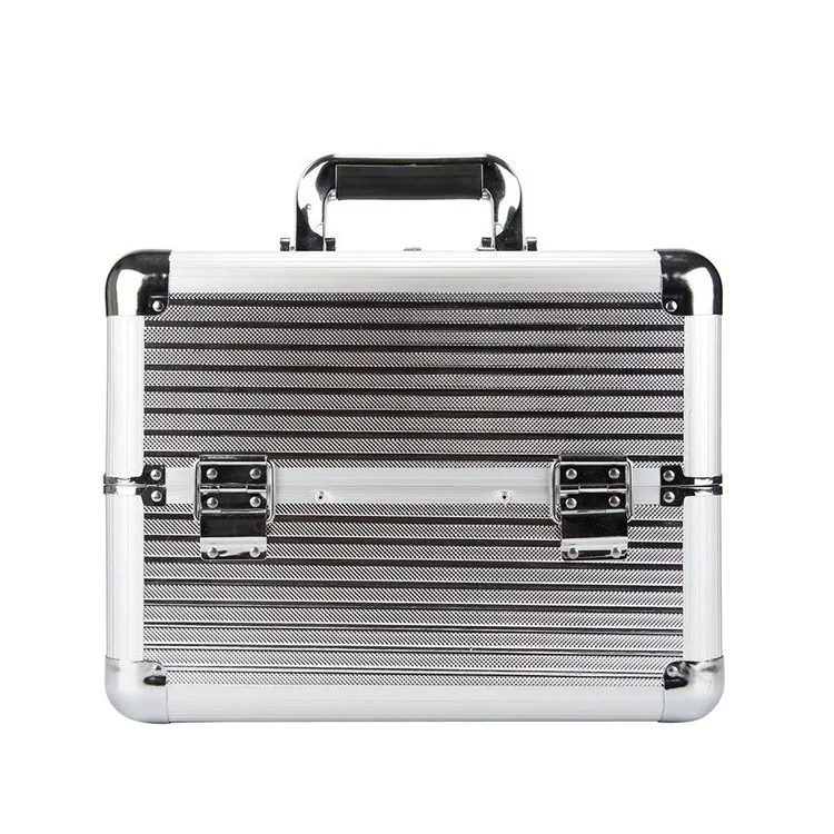Professional Custom Beauty Mirrored Sturdy Aluminum Brush Makeup Box