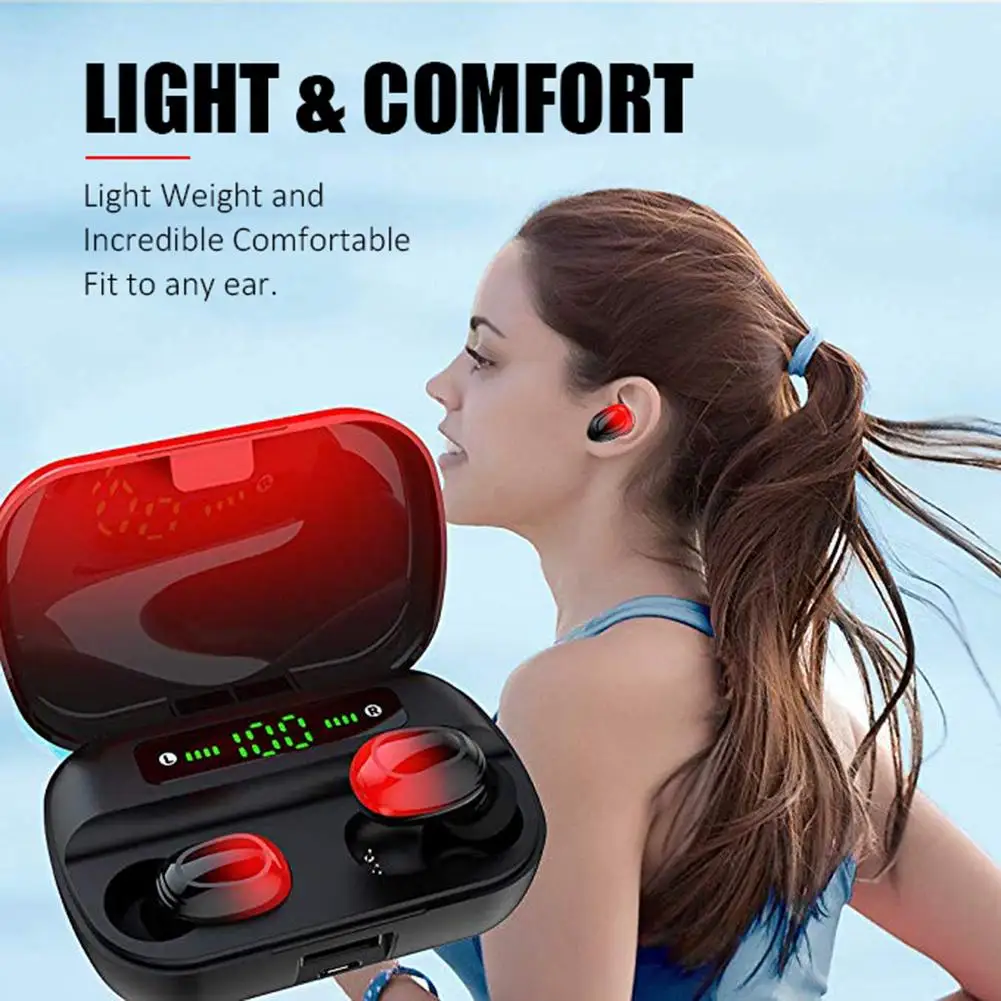 Q61LX BT 5.0 Earphones 1500 mAh Headphone Wireless Earphone  Loud Sound Bass Earbuds Music Q61LXHeadset Sports Headphone