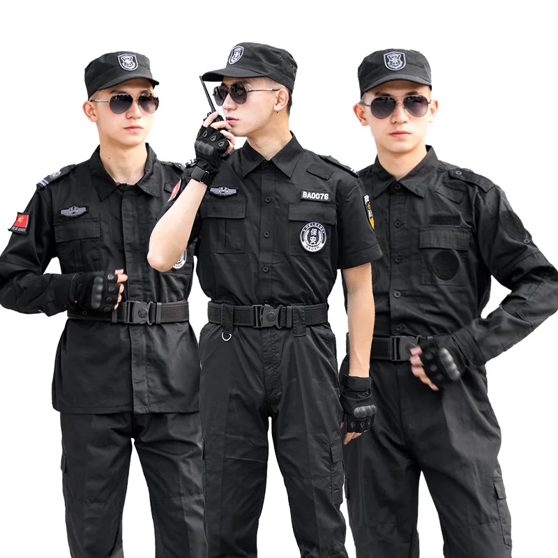 uniform spring and autumn training uniforms black overalls special training security suit summer long-sleeved