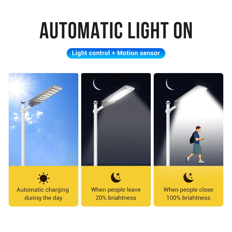 Modern use waterproof Solar Street Light motion sensor Lighting Street Solar high quality rechargeable post Solar Street Lights