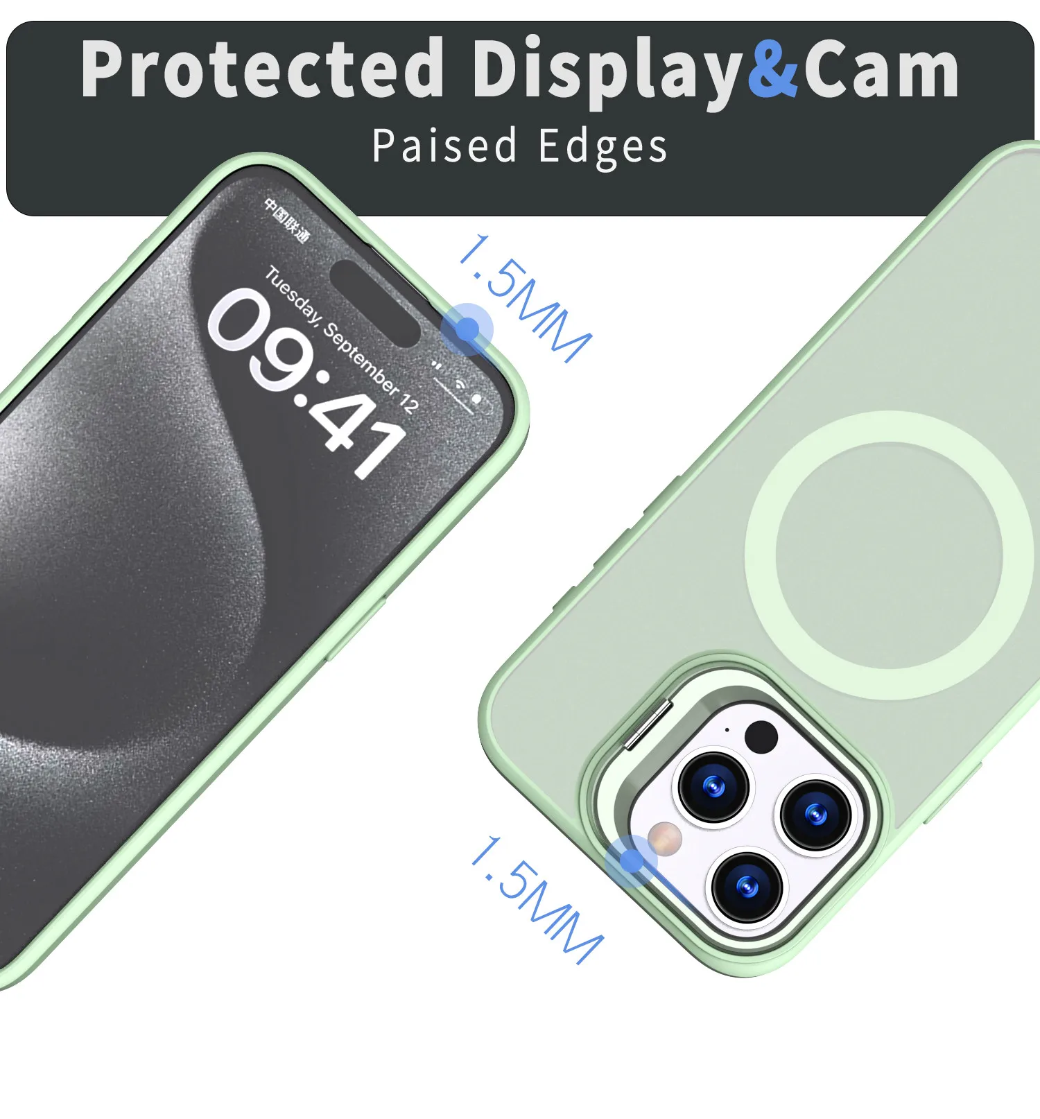 Phone Camera Cover Clear Case with Camera Stand Magnetic Mobile Phones Cover for iPhone 14 15 16 pro max