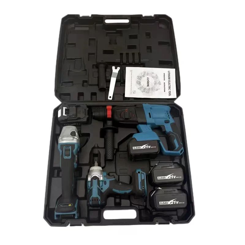 Cordless Tool Combo Set 4pcs in 1 Impact Wrench Angle grinder Hammer Drill Power Tool Set Combo Kit