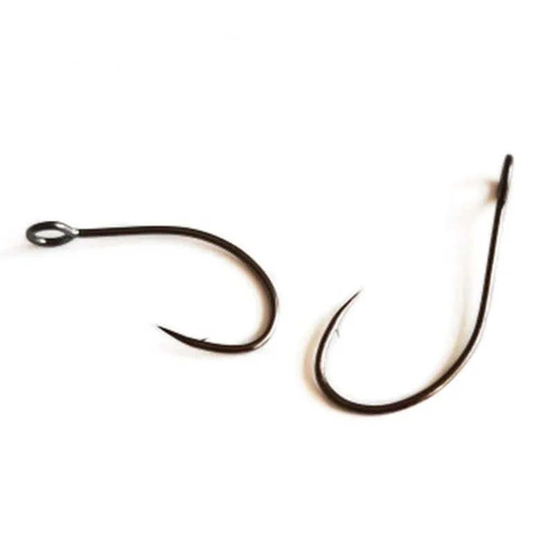 1# 2# 4# 6# 8# 10# 12# 14#  Black Nickel Trout Single Hook With Barb High Carbon Steel Fishing  Spoon  Hooks