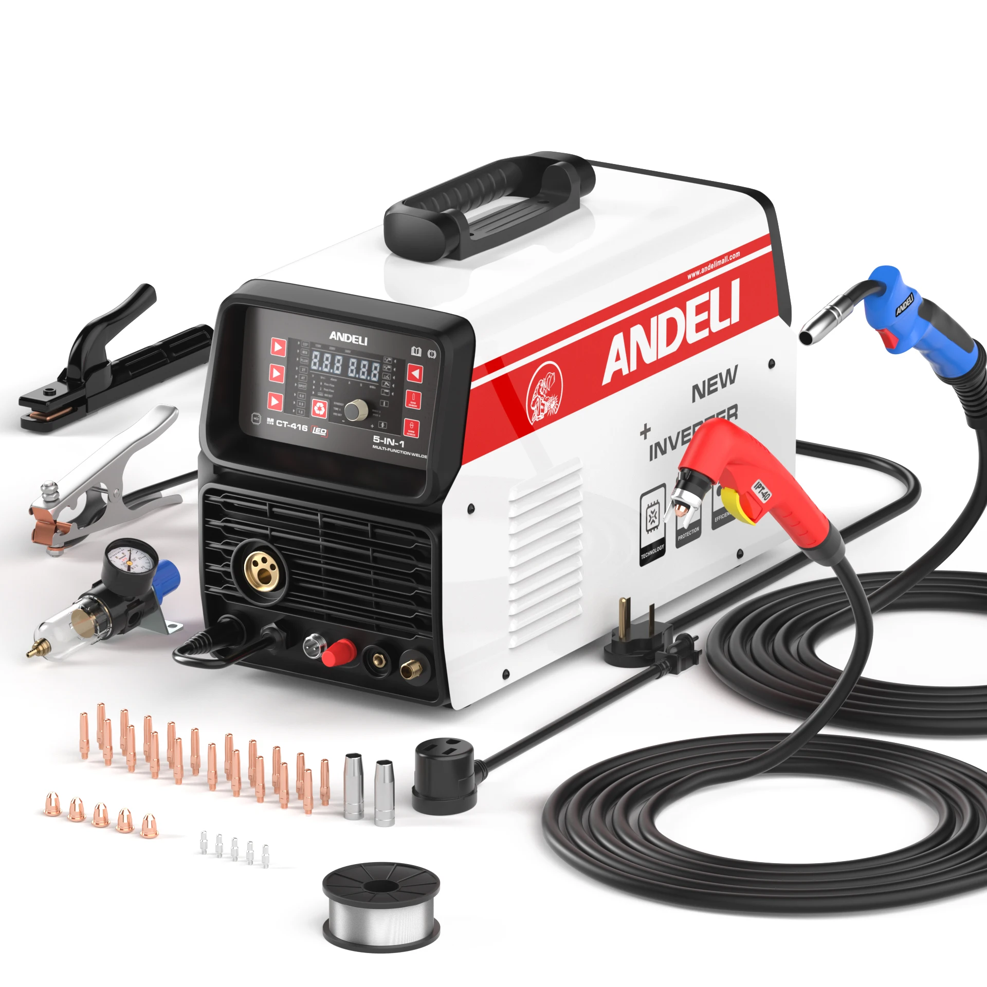 ANDELI 110 В/220 В США Бесплатная доставка машина MCT-416 MIG LIFT TIG MMA HF CUT 5 в 1 Многофункциональный бесгазовый сварочный аппарат
