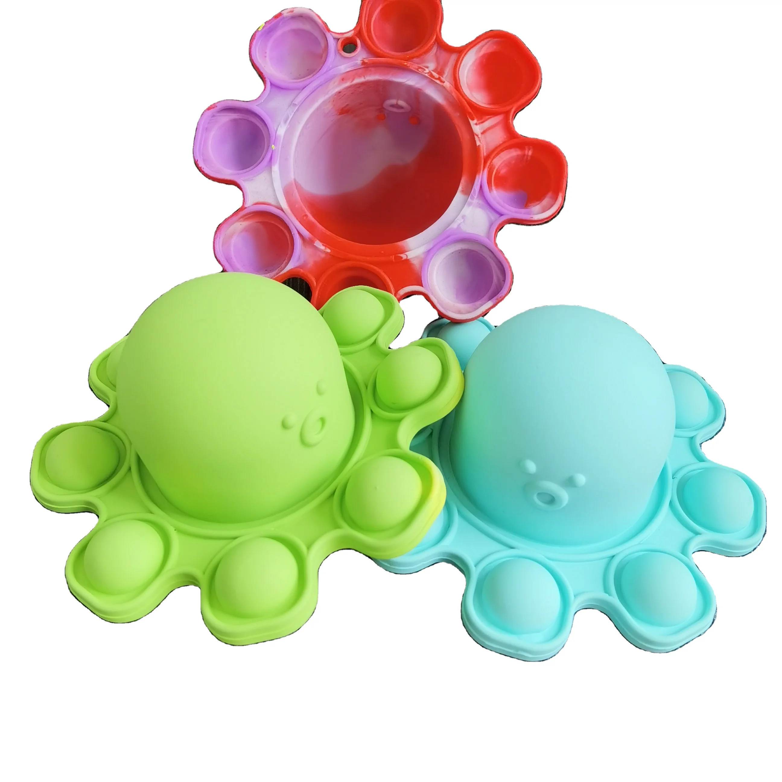 
China Factory Wholesale High Quality Free Samples Double-sided Octopus Fidget Toy Silicone Flip Octopus 