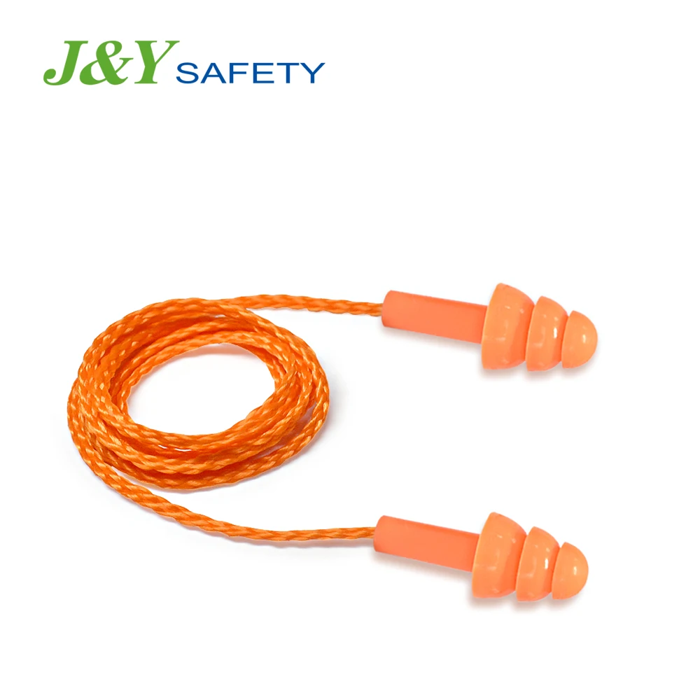 Branded Noise Pollution Prevention Sound Protectors Soft Silicone Ear Plugs Wired Corded Earplug