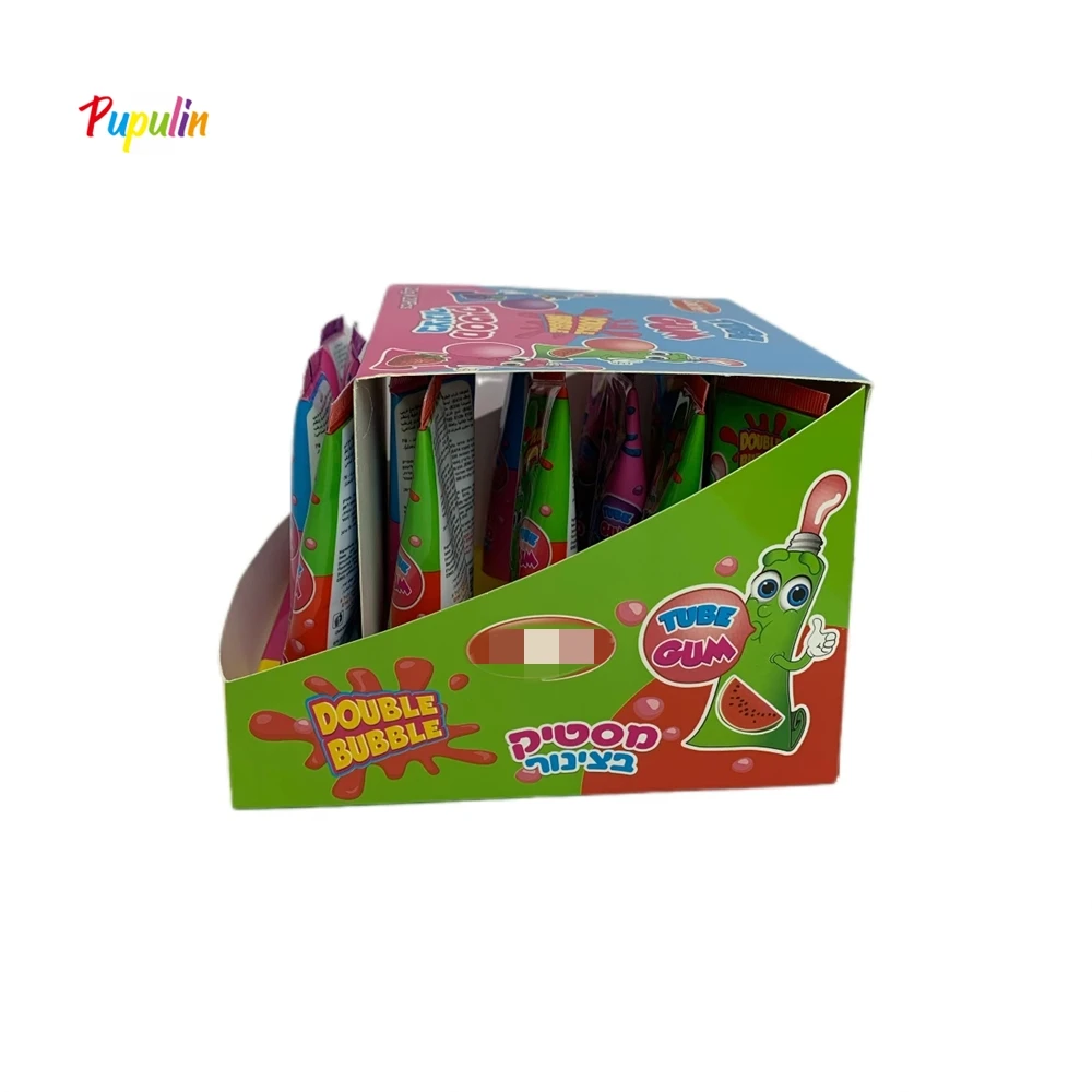 Liquid Bubble Gum in Tube with Toothpaste Shape Chewing Gum for Fruity Flavor Grape Strawberry Watermelon Jam Candy