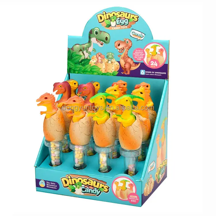 High Quality Candy Toys Dinosaur tube bubble tube Toy 6 models mixed Fancy Sweet Candy sugar toys