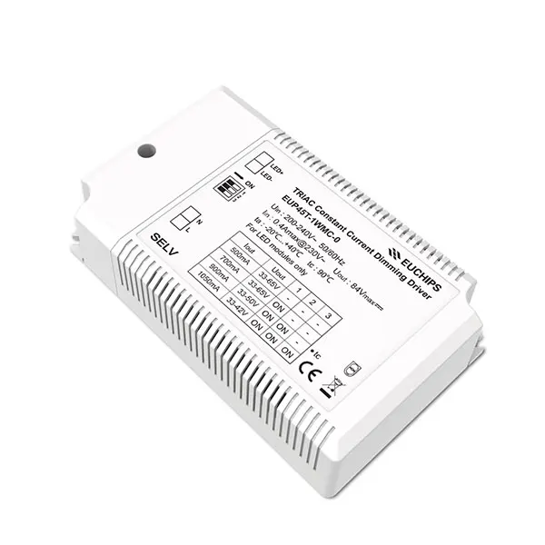 EUCHIPS Constant Current Output 45W ELV Dimmable LED Power Supply Triac Dimming LED controller LED Triac Driver