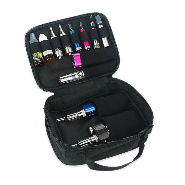 
Factory Custom Zippered Compartment Vape Pen Case with Handle 