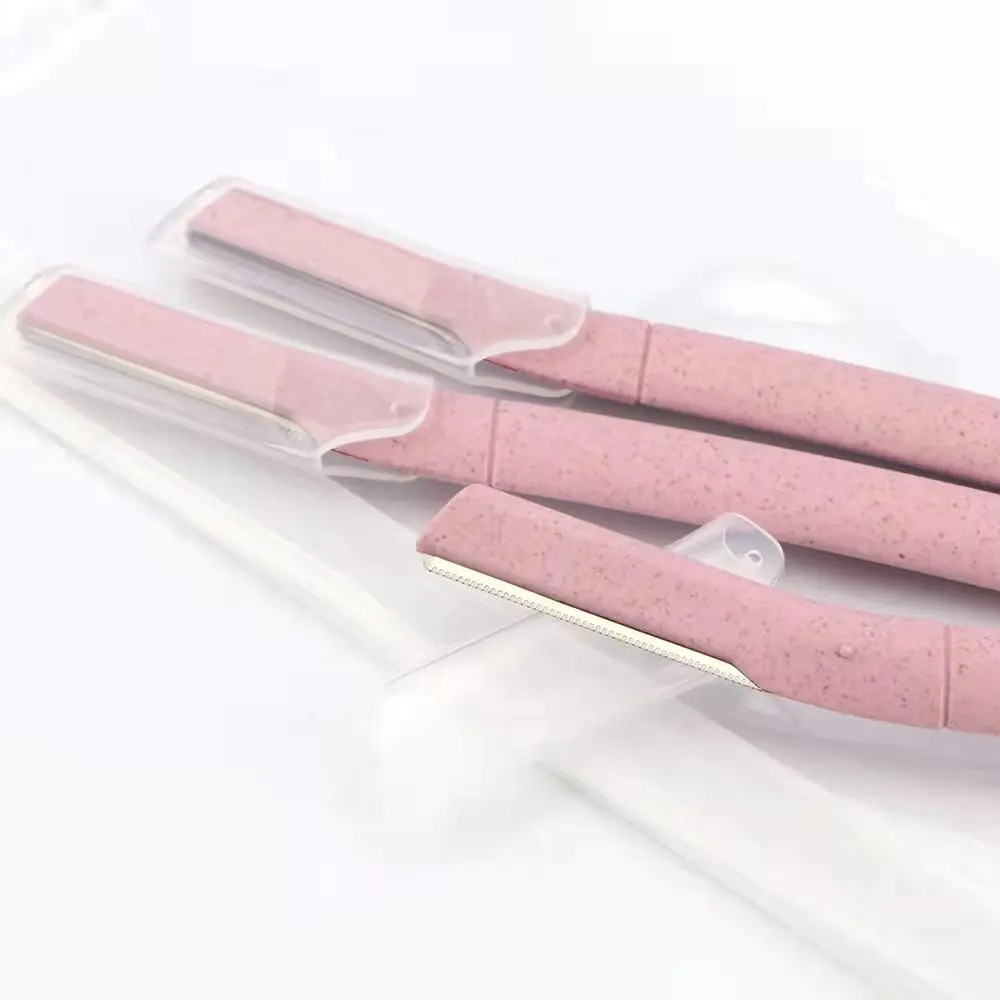 Wheat straw Eyebrow Trimmer Kit Glowing Skin Care Eyebrow Razor Eco friendly no waste Women shaving
