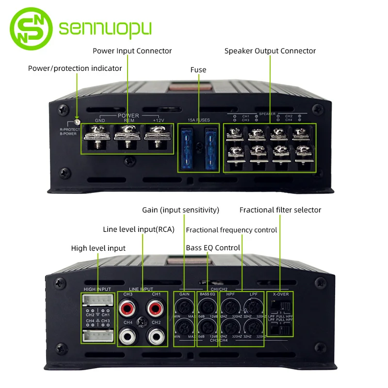  Производитель лучший полный спектр автомобильный усилитель 4 канала 12v с мосфетом блок питания