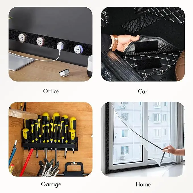 5 Metre hook and loop Of Adhesive Backed Velcro Self-Adhesive Velcro Car Sofa Screen Window Curtains Shoes Clothing