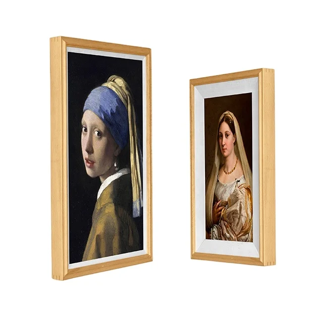 OEM Large Size 32 Inch Wifi Wood Electronic Digital Wall Art Smart Photo Frame Video Loop Digital Photo Frame
