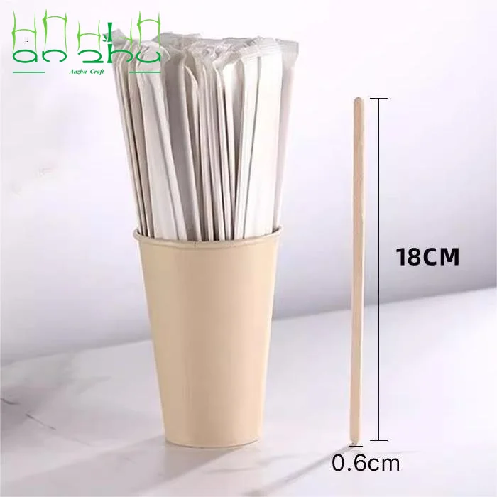 Wood Coffee Stir Sticks Individually Wrapped Bamboo Disposable Coffee Stir Sticks Eco-Friendly