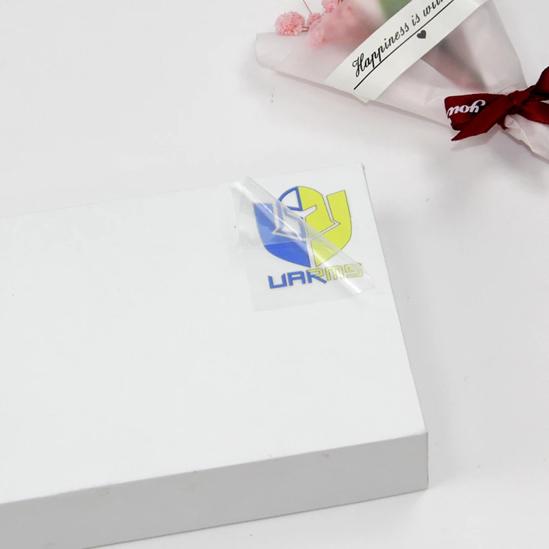 Custom Uv transfer stickers crystal stickers  pressures brand logo print dry ink code transfer label