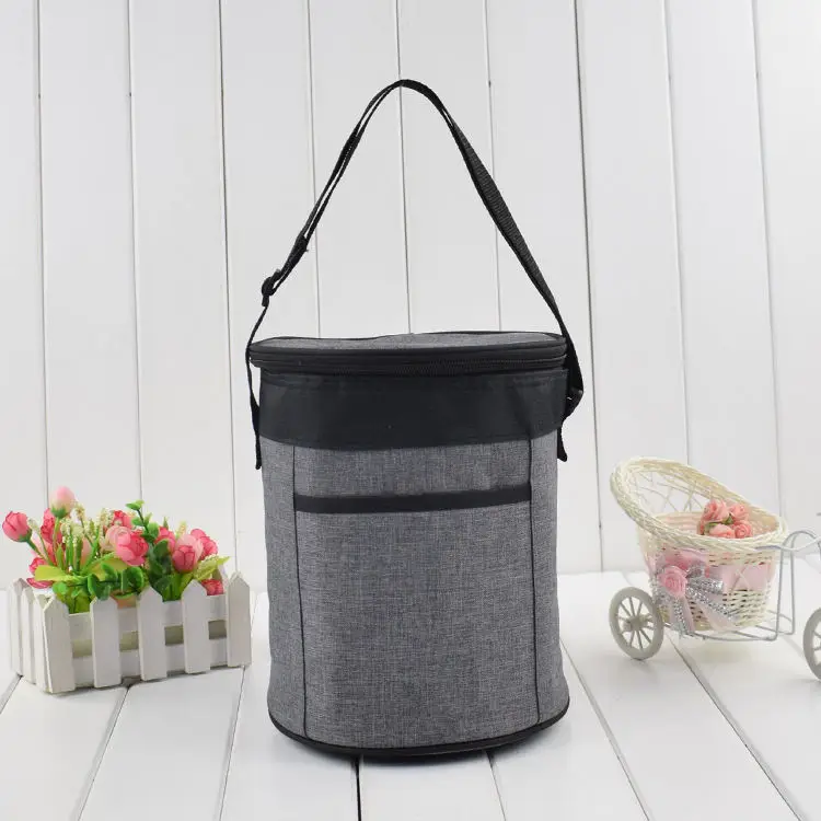 New Design  High Quality  Round Waterproof Slim Cooler Bag  Hot And Cold Food Bag