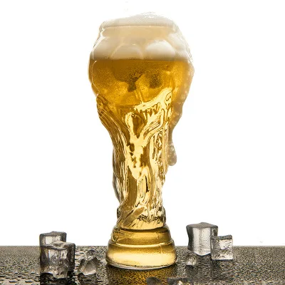 Hot sale 400ml trophy shape World Football Cup beer glass cup for bar