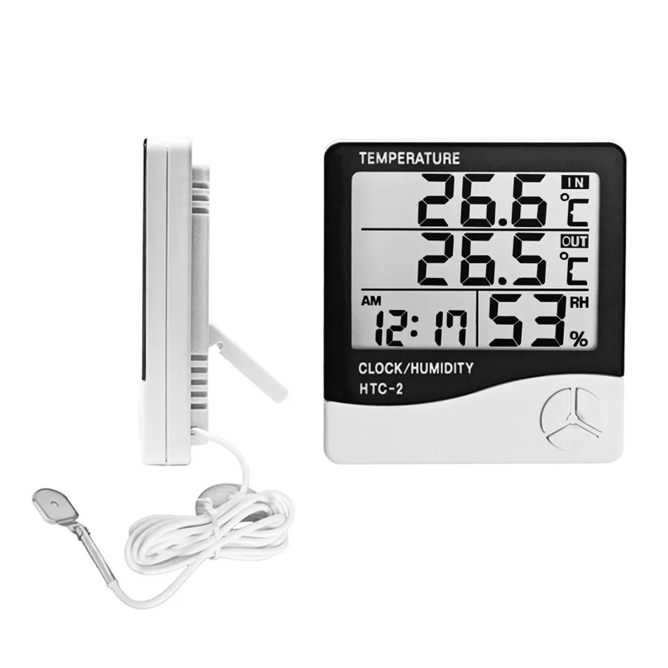 Indoor Outdoor Digital Thermometer Hygrometer with LCD Display Temperature Humidity Meter