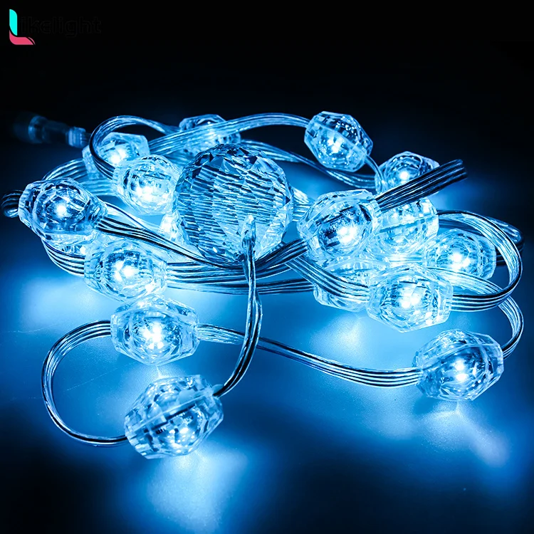LIKELIGHT 360degree Luminous screen Decorative Light 3D Diamond Light Wholesale Shining 12v UCS1903 LED light string