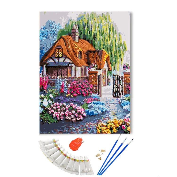 Dropshipping Aesthetic Landscapes painting paint by numbers kits on canvas Acrylic paint painting by number for home dcore