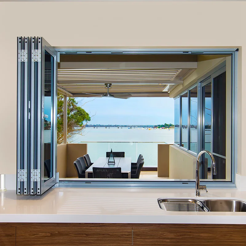 Baivilla Made in China factory aluminum folding window With Insulation Glass