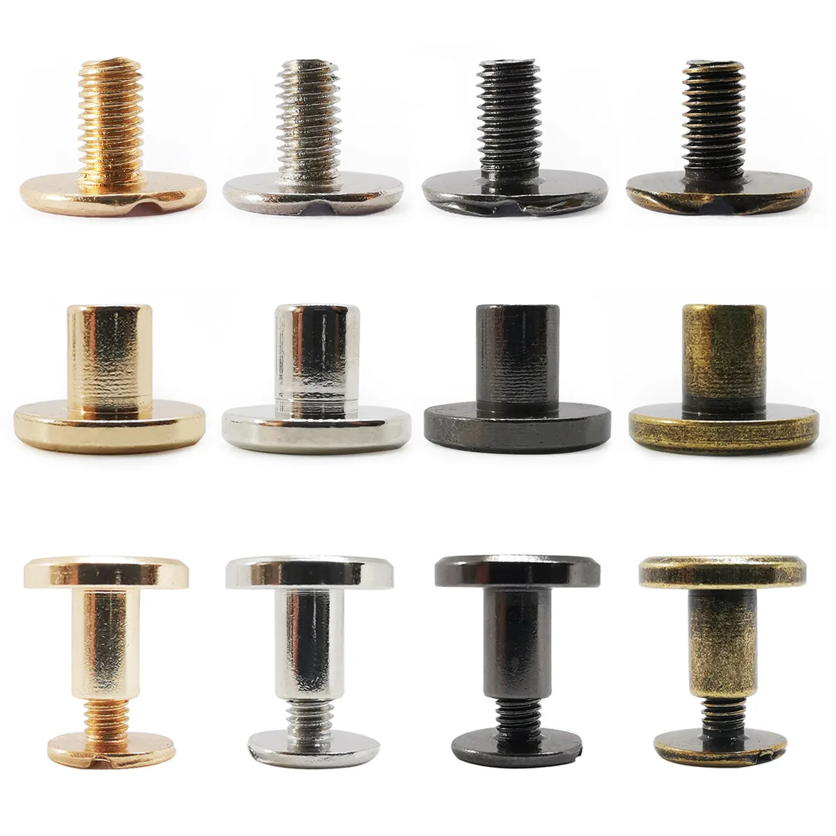 Wholesale Chicago Rivets For Belt Hat Garment Leather Craft Screw Back Rivets Metal Flat Rivet