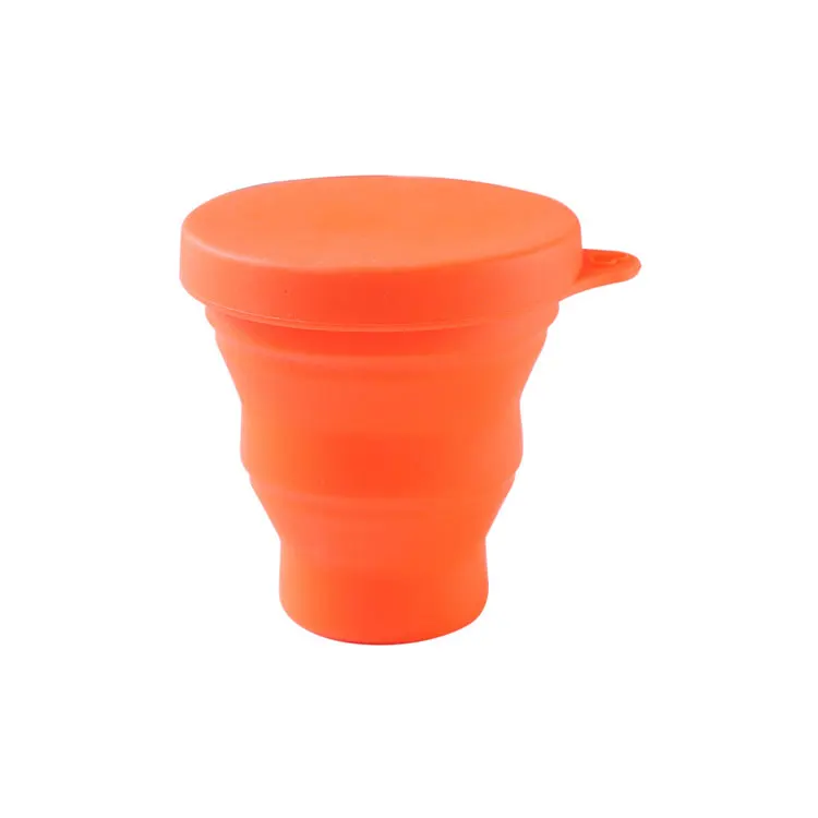 China Factory Portable Travel Camping Folding Drinking Coffee Mug Reusable Silicone Collapsible Cup for Travel