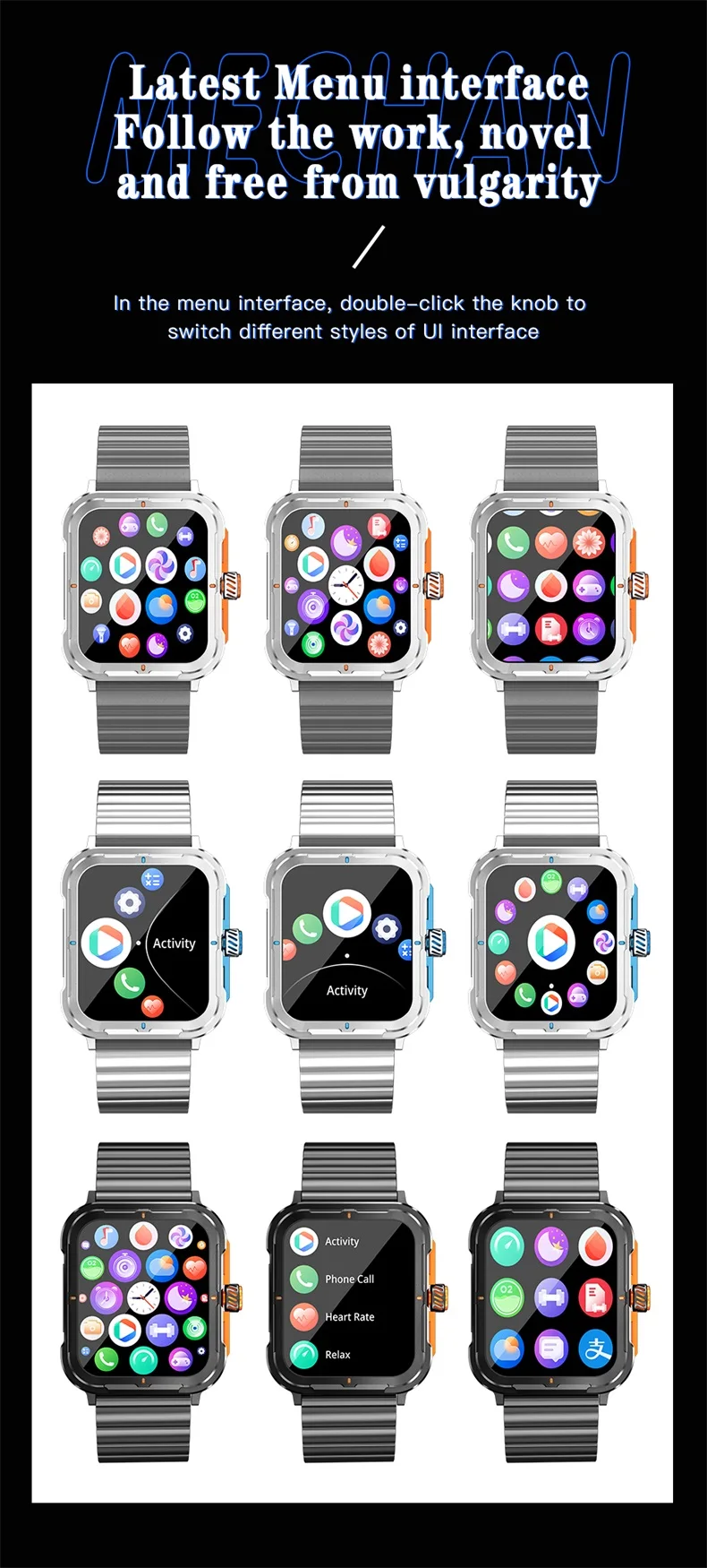 New D09 Smartwatch 1.83-inch IPS Screen Heart Rate Sleep Monitor Music Play BT Call Outdoor Sports Smartwatch D09 (13).jpg