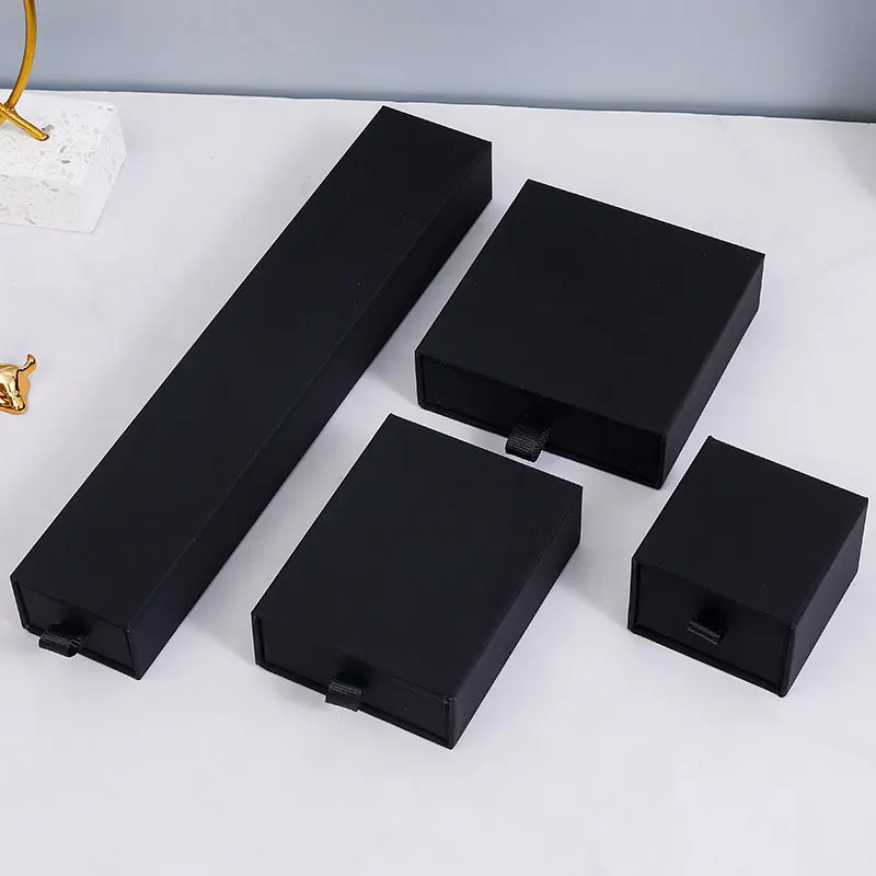 Ready to Ship Cardboard Paper Sliding Earring Bracelet Ring Necklace Packaging Jewelry Drawer Box