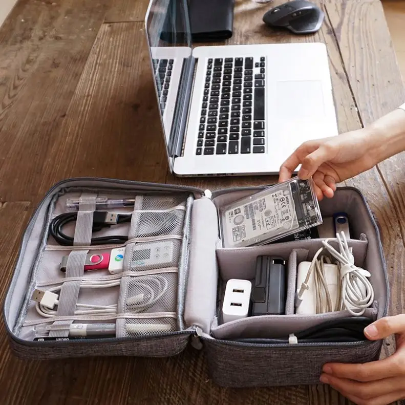 Electronics Organizer Bag Accessories Bag Travel Cable Organizer for iPad Mini Kindle Hard Drives Cables Charger Power Bank