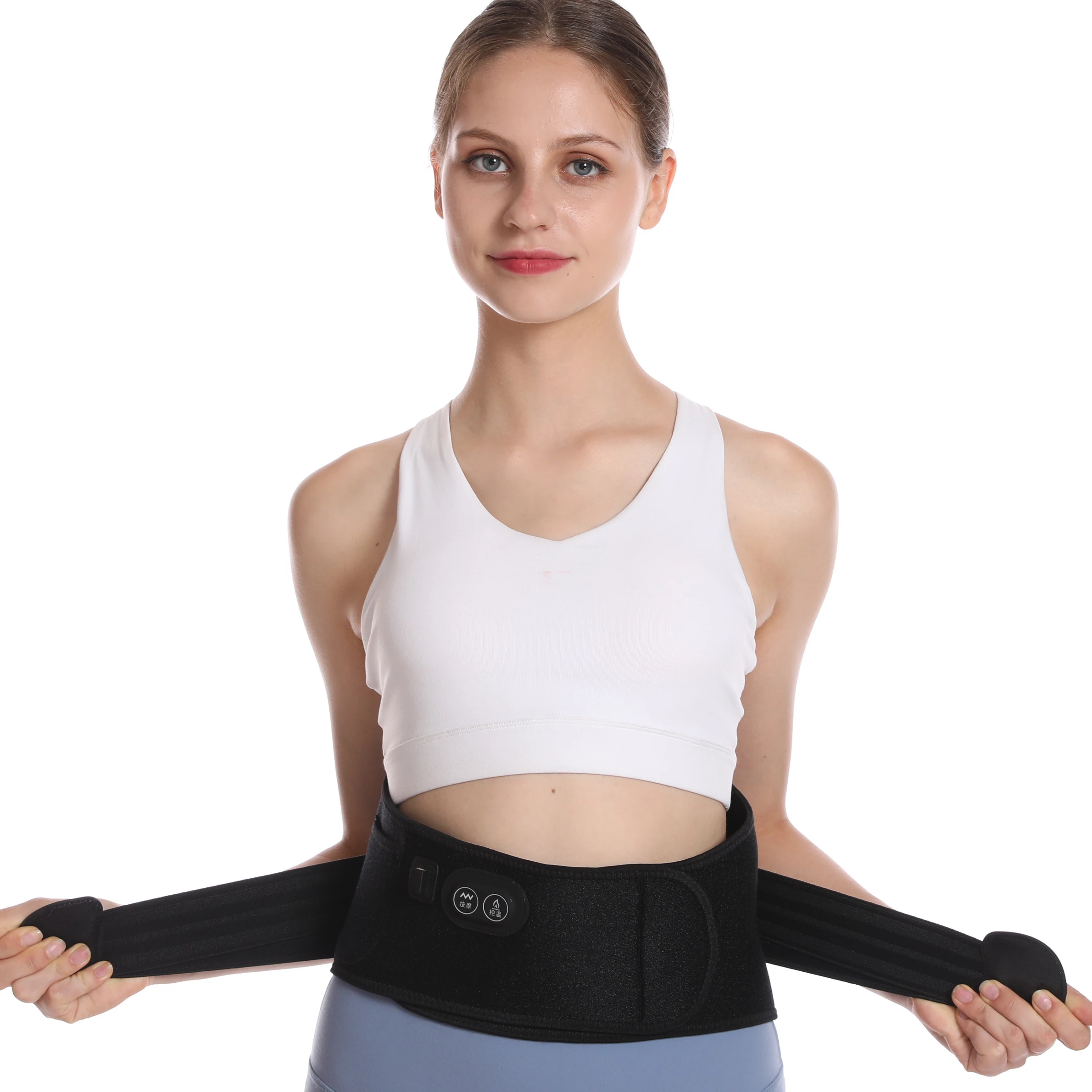 Electric  Heating Waist support lower back brace Vibration massage waist trainer  Flexible  waist  massage belt