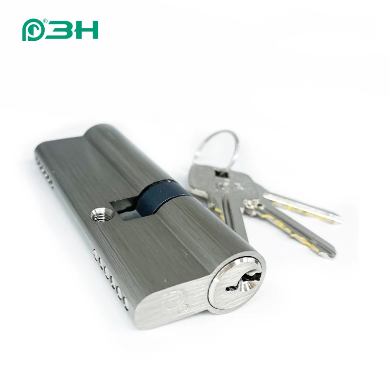 Copper Cylinder Nickle plated Finished Indoor and Outdoor Casement Door Lock Key Open Door Lock Cylinder