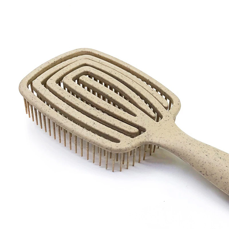 Private logo Wheat Straw Brushes Made With 100% Bio-Based Materials - Wet and Dry Hair - Recyclable & Reusable - Tree Style Hair