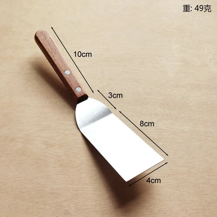 F2551Stainless steel cake scoop Solid wood handle scalding shovel Cookie scoop Eel scoop