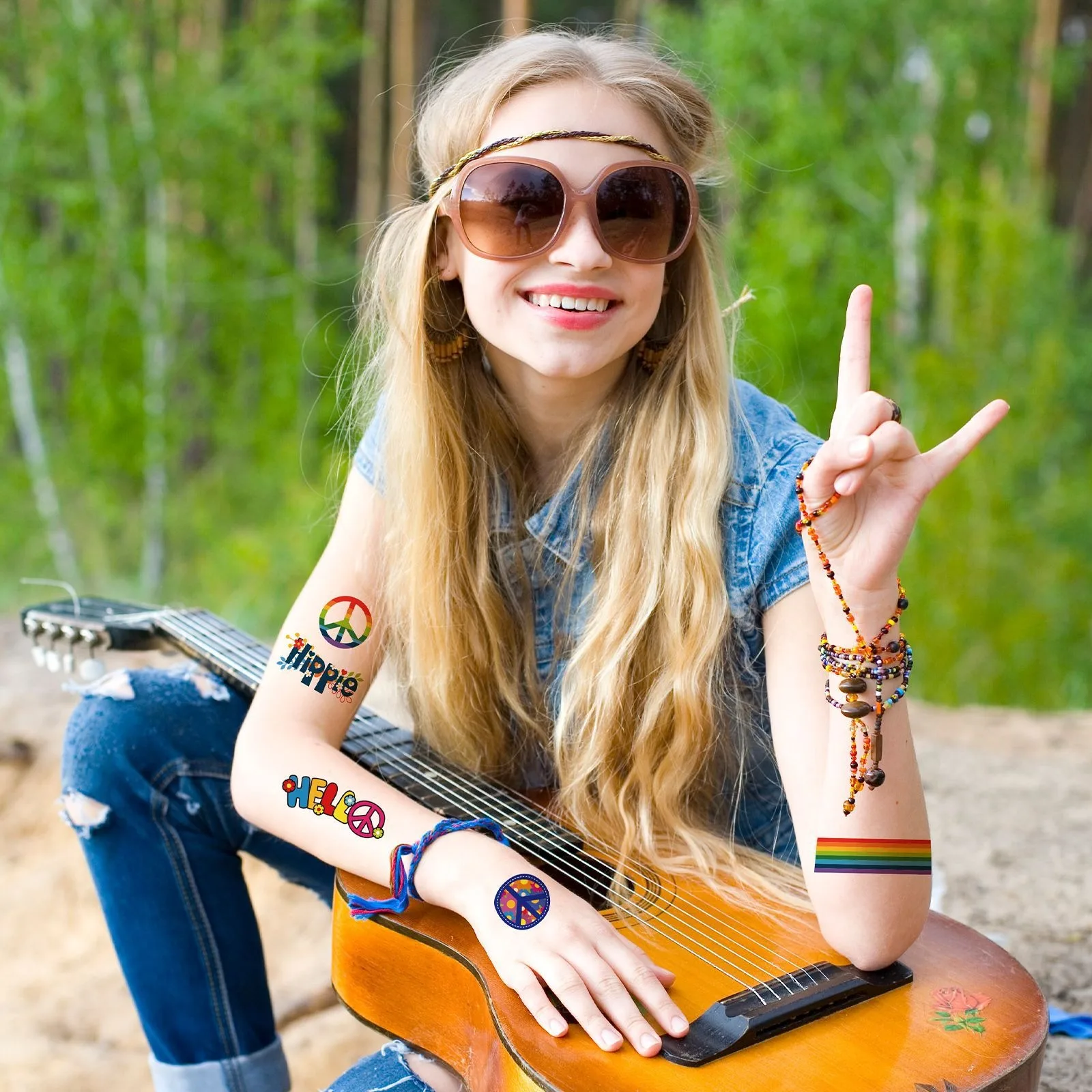 Custom cartoon natural skin safe tattoo stickers kid temporary party tattoo sticker for hippie girls and man